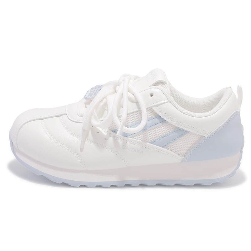 ZHANGXIAOJIE Pu Abrasion Resistant Abrasion Resistant Low top Skateboard Shoes Women's White Blue