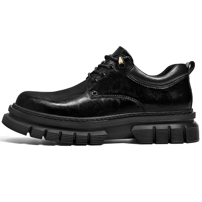 JIGONGYANG Cow Split Leather Casual Shoes Men's Black