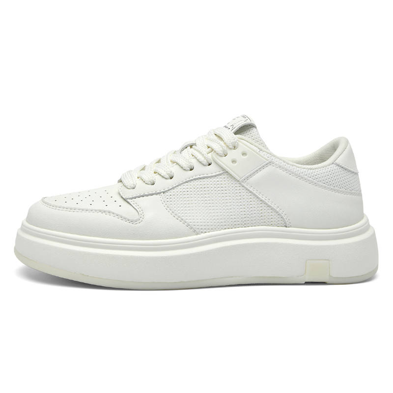 FAIRWHALE Height Increasing Height Increasing Low top Skateboard Shoes Men's Ecru