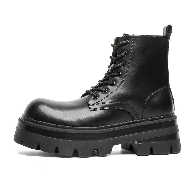 SHUPATE SHUPATE Microfiber Leather Short Combat Boots Women's Black