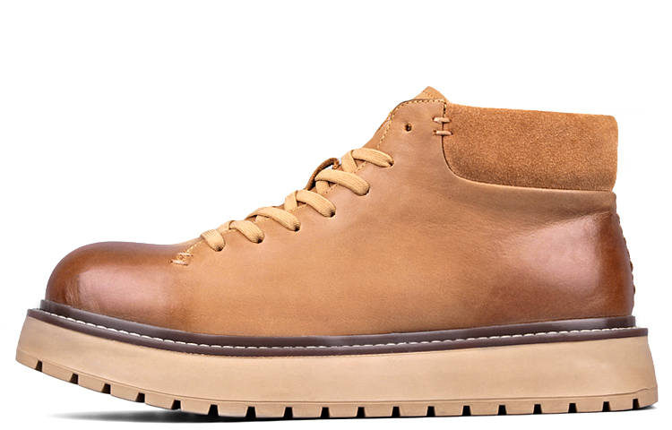 LOHAN·SIR LOHAN·SIR Top Grain Cow Leather Short Combat Boots Men's