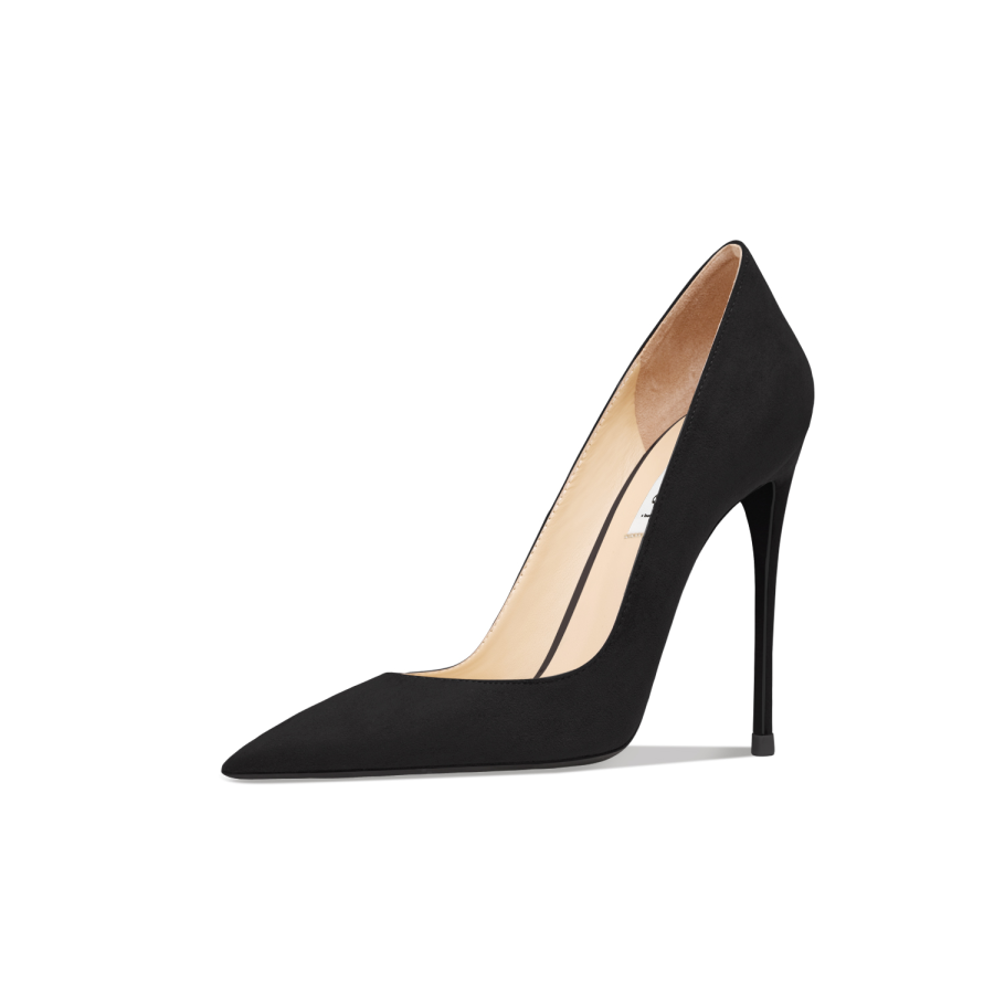 Suyymakk Suede Slim Heel High Heels Women's Black