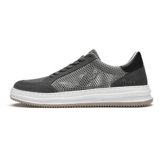 HAOXING Abrasion Resistant Breathable Abrasion Resistant Breathable Low top Skateboard Shoes Men's Gray Blue