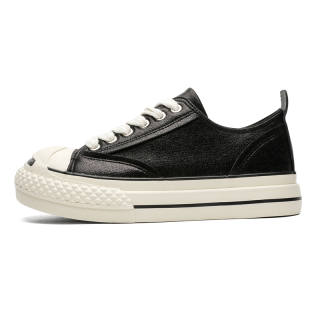 Luji Pu Coverage Abrasion Resistant Coverage Abrasion Resistant Low top Skateboard Shoes Men's Black