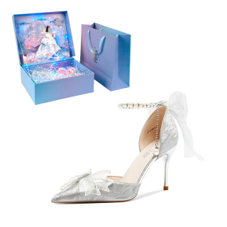 ANGEL BOY Slim Heel High Heels Women's Silver