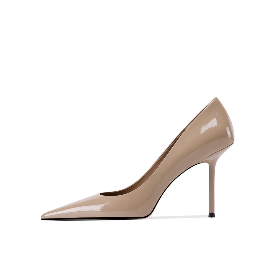 Shesrim Patent Leather Slim Heel High Heels 9.5cm Women's