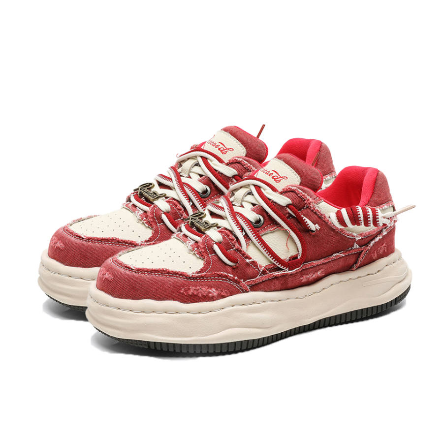 Lanza Coverage Cushioning Lightweight Breathable Low top Skateboard Shoes Unisex Red