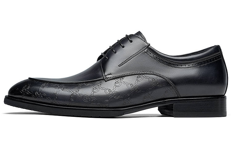 ROBERTA DI CAMERINO Top Grain Cow Leather Dress Shoes Men's Black Gray