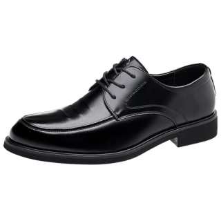 Playboy Cow Split Leather Dress Shoes Men's Black