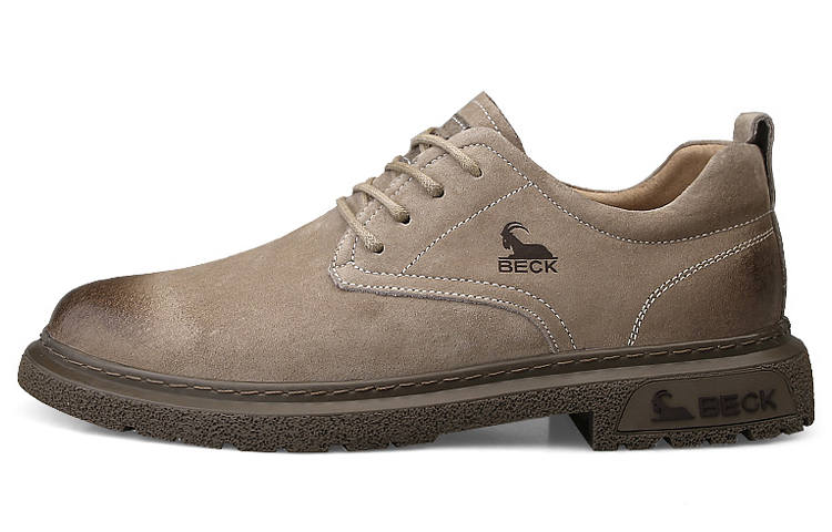 BECK Pigskin Casual Leather Shoes Men's Khaki Sand