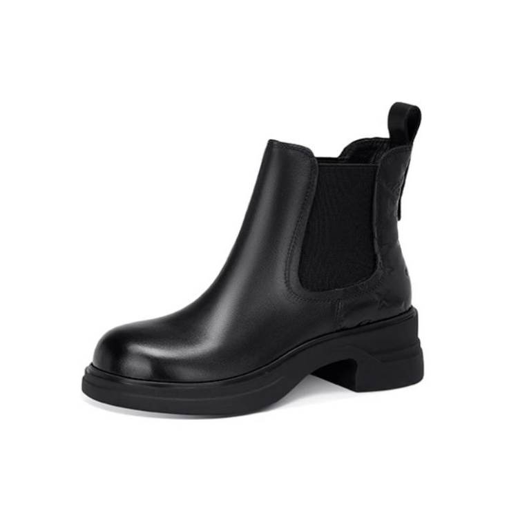 JESSICA SOPHIA Top Grain Cow Leather Short Chelsea Boots 4.5cm Women's