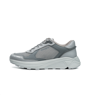 BOSSSUNWEN Cow Leather Low top Casual Shoes Men's Gray