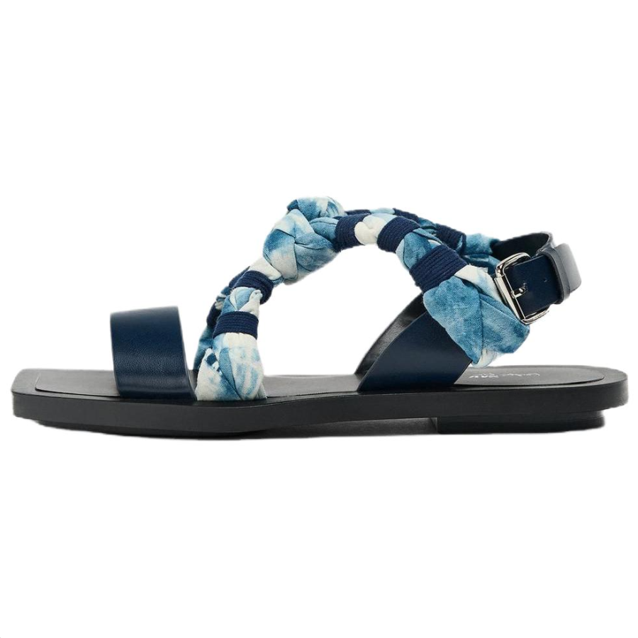 ZARA Fanglu Lin Pu One Strap Sandals 2cm Women's Blue
