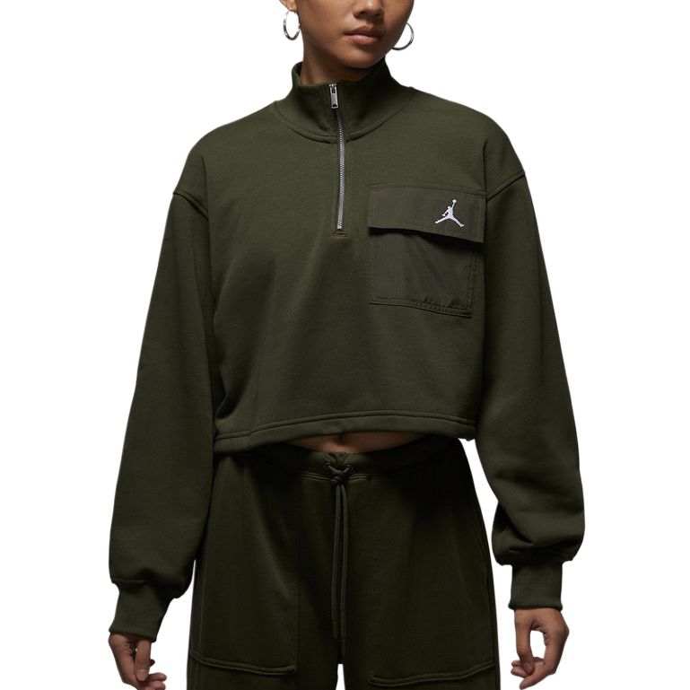 Jordan Jordan Sweatshirts Women's Olive Green Stand Collar Moderate