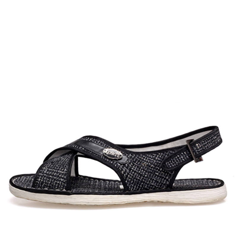 Neiliansheng One Strap Sandals Men's Black Plaid