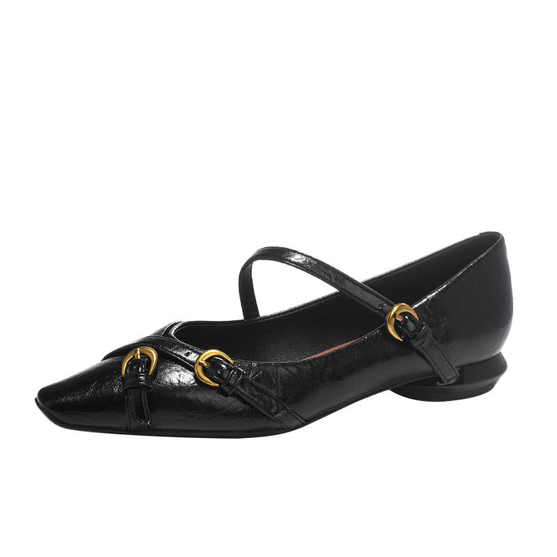 Zubumei Chunky Heel Mary Jane Shoes 2.5cm Women's