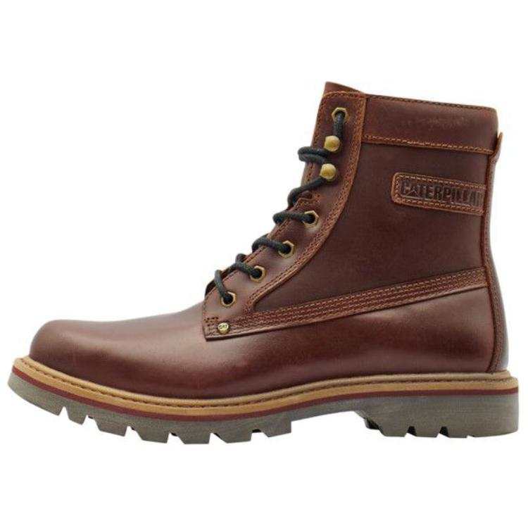 CAT CAT Cow Leather Short Combat Boots 4cm Men's Brown