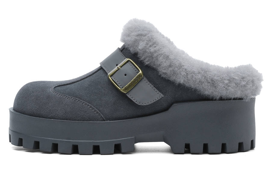 Dickies Rubber Sole Quiet Abrasion Resistant Slip Resistant Antibacterial Massage Closed Toe Slippers Women's Gray