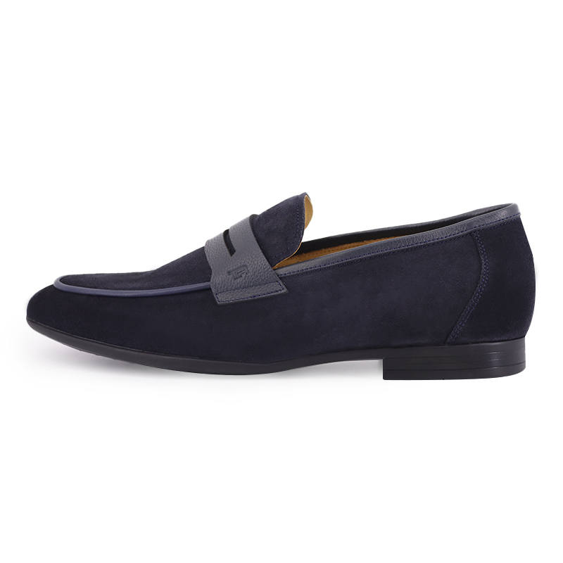 TRANOI Suede Loafers Men's Blue