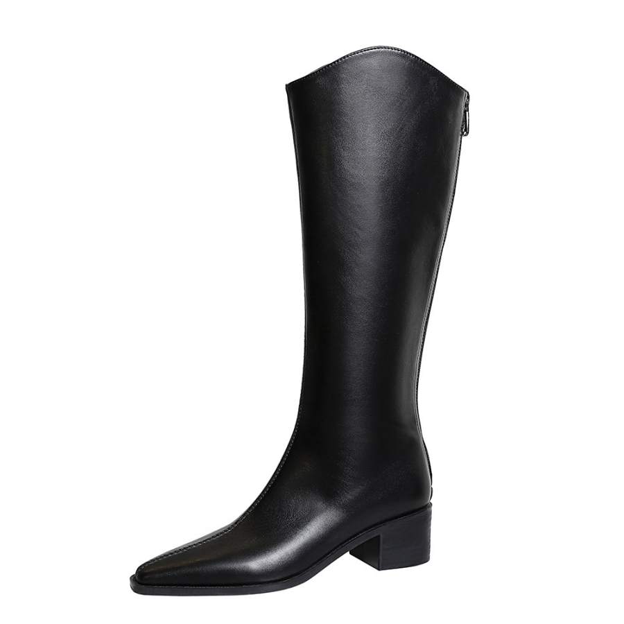 QITUMAUL Knee high Boots Women's Black