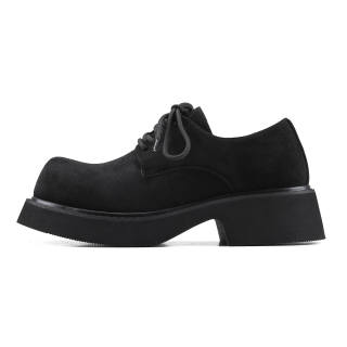 HANQIAORIJI Black Blood Collection Cow Split Leather Casual Shoes Men's