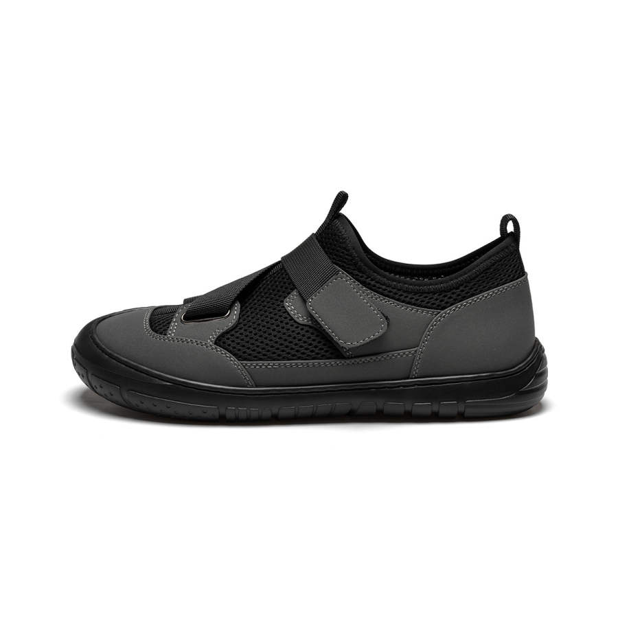 J.BENATO Textile, Synthetic Leather Casual Shoes Men's Black+Gray