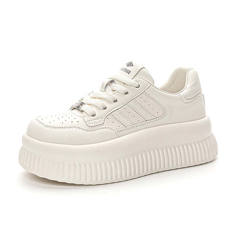 KAQIAODI Cow Leather Casual Shoes Women's White