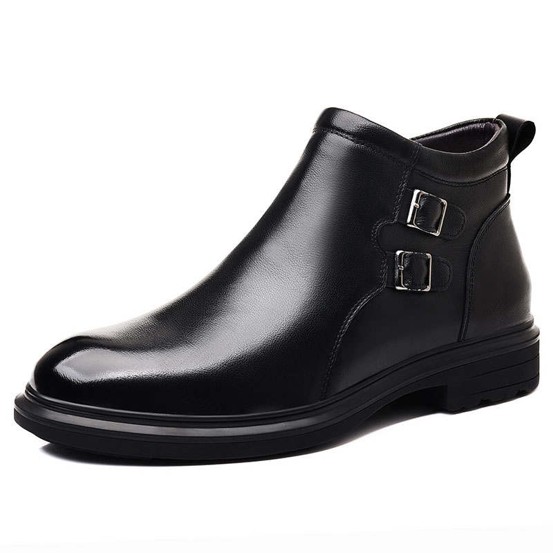 MODENGPAN MODENGPAN Top Grain Cow Leather Ankle Boots 3.5cm Men's