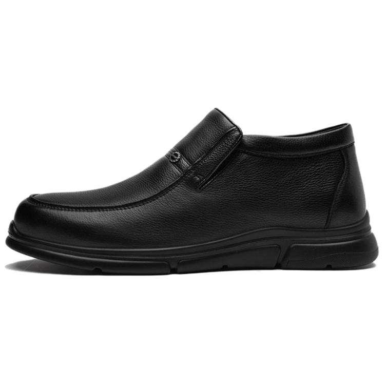 AOKANG Casual Leather Shoes Men's Low Top Black
