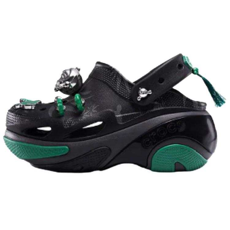 Crocs x Skullpanda BUBBLE CRUSH CLOG Ink Night Bamboo Forest Clogs Unisex Black