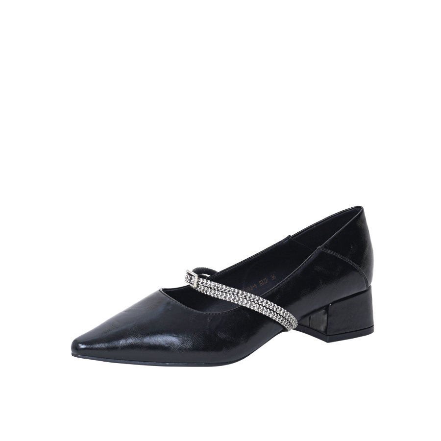 GUDIANFENGDU Pu Chunky Heel Mary Jane Shoes Women's
