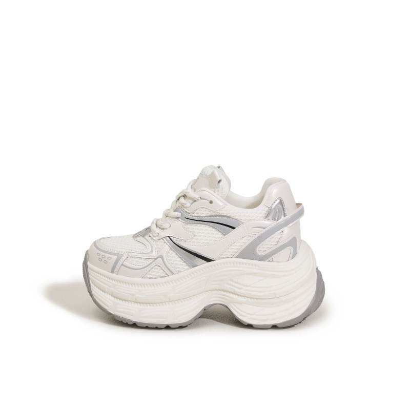 MILANLIANGE Abrasion Resistant, Impact Resistant, Height Increasing Low top Chunky Sneakers Women's