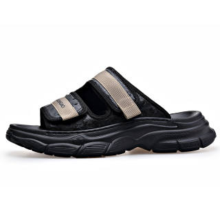 XIAOTOULANG Odor Resistant, Abrasion Resistant Slide Slippers Men's Black