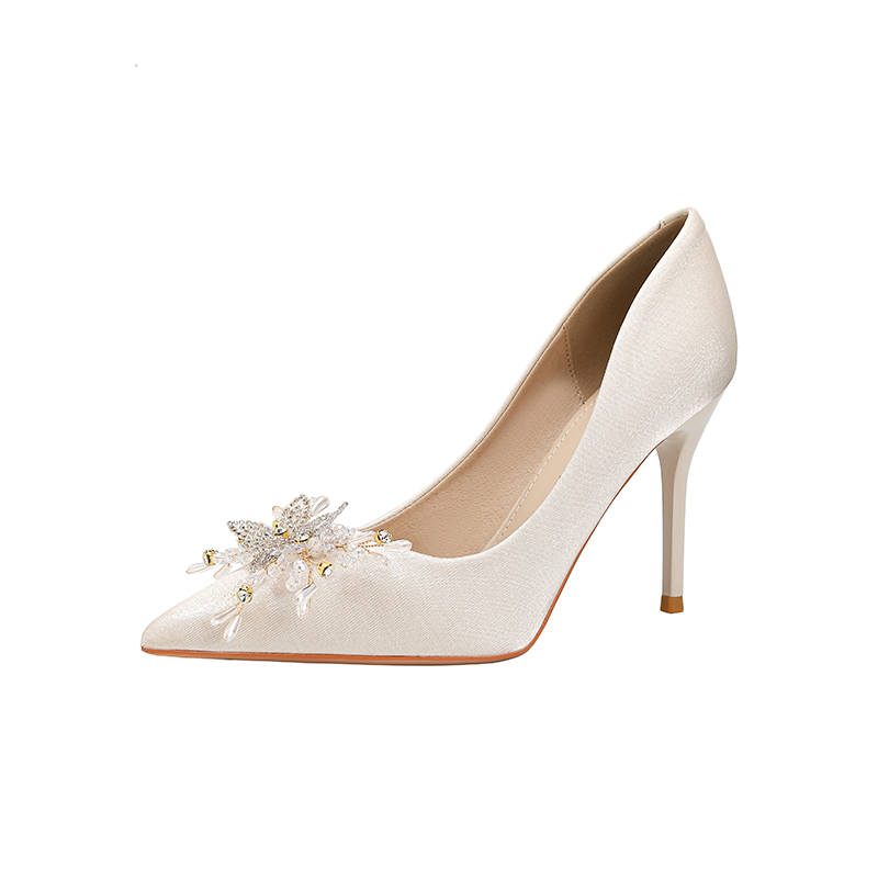 ZUOMILUO Slim Heel High Heels Women's Apricot