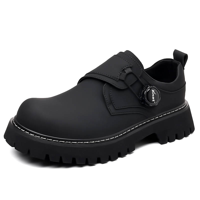 PEHL Casual Leather Shoes Men's Low Top Black