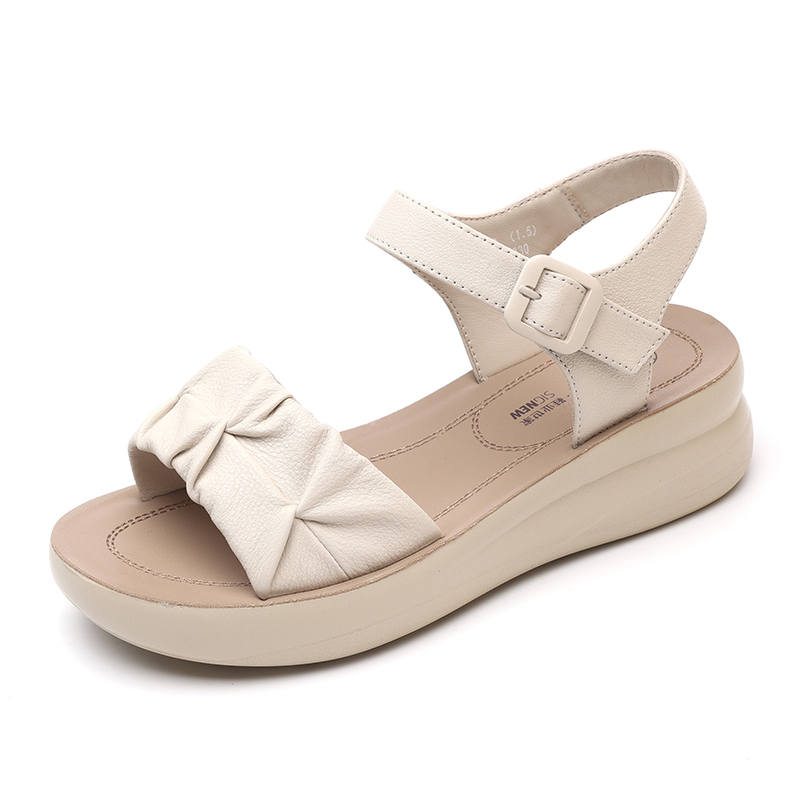 XINNUO Cow Leather One Strap Sandals 5.0CM Women's