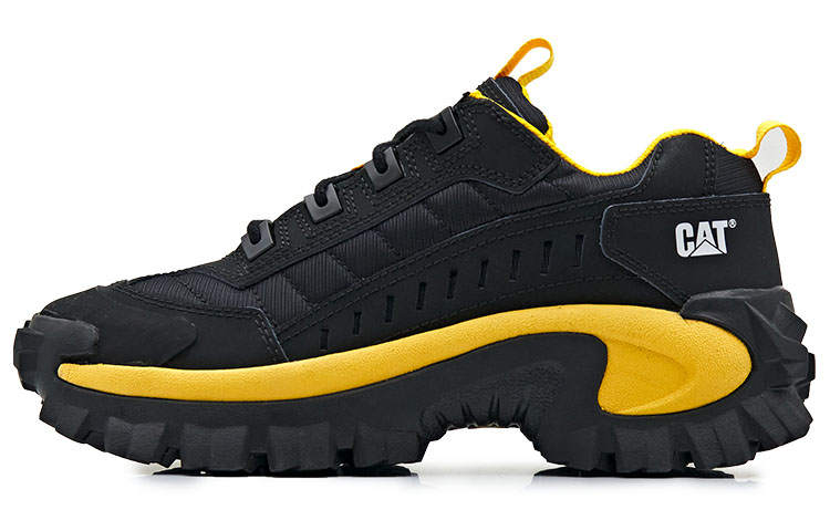 CAT Intruder Collection Repowered Textile, Split Cow Leather Sports Casual Shoes Unisex Black