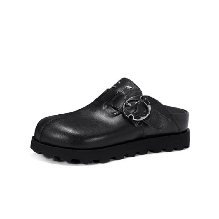 JESSICA SOPHIA Rubber Sole Metal Abrasion Resistant Slip Resistant Closed Toe Slippers Women's Black
