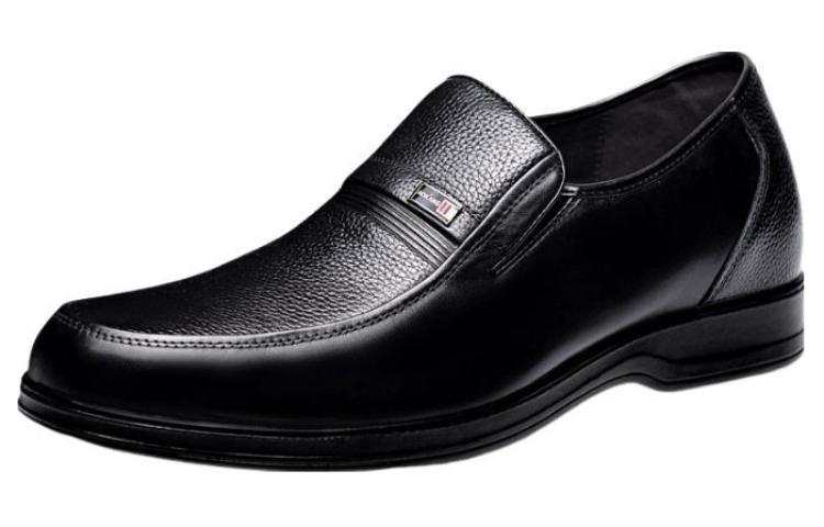 AOKANG Casual Leather Shoes Men's Low Top Black/Brown