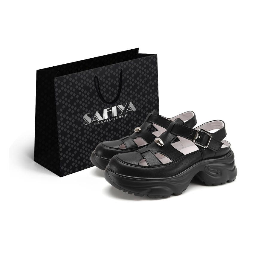 Safiya Cow Split Leather Low top Beach Sandals Women's
