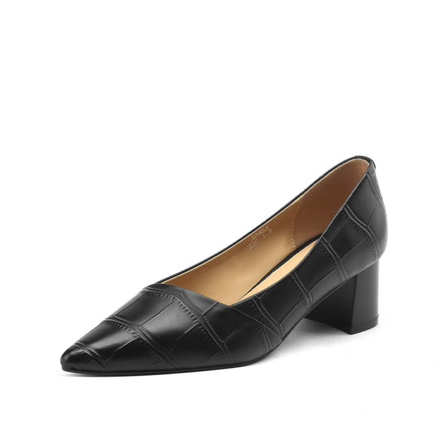 Mulinsen Cow Leather High Heels Women's Black