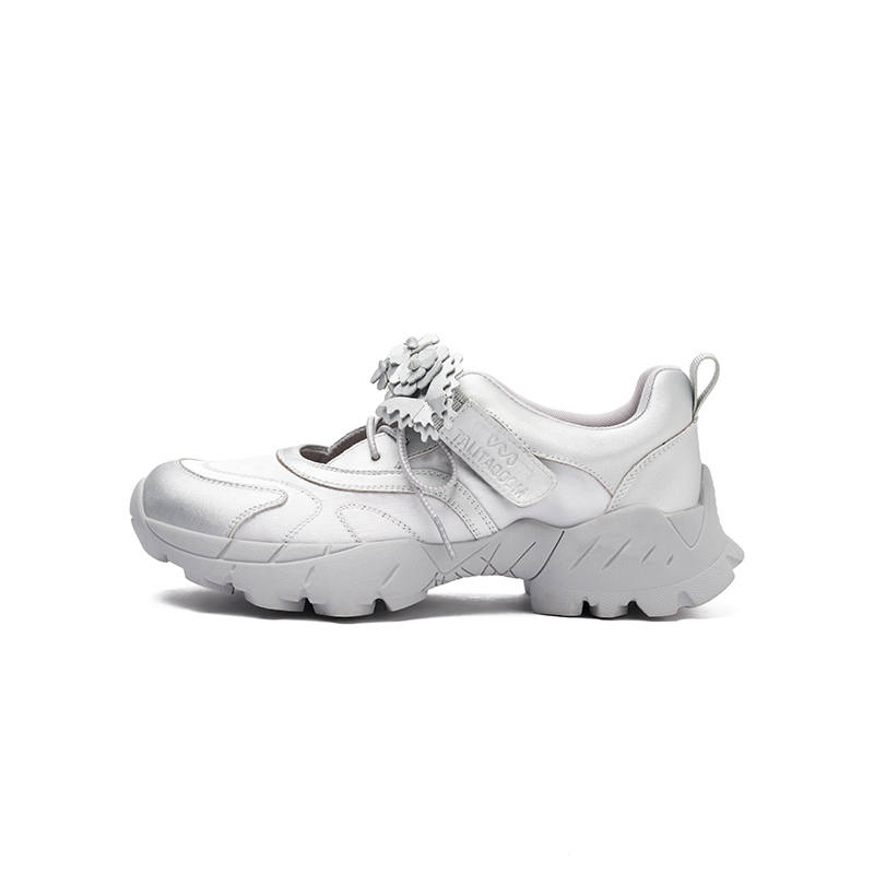 Talitaqoom Textile, Synthetic Leather Platform Mary Jane Shoes Women's Silver Gray