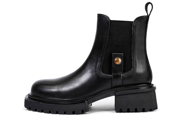 Rosa Bianca Top Grain Cow Leather Short Chelsea Boots 4.5cm Women's