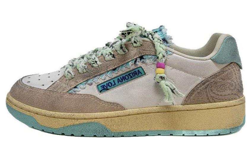 Arizona Love Leather Low top Skateboard Shoes Women's Beige Green