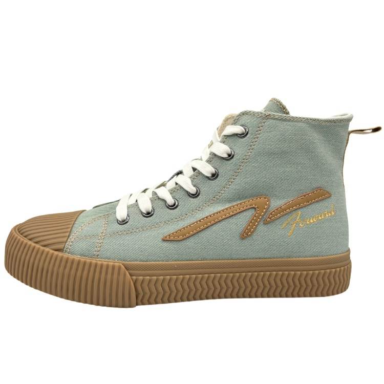 QIANJIN Classic Retro High top Skateboard Shoes Men's Light Blue