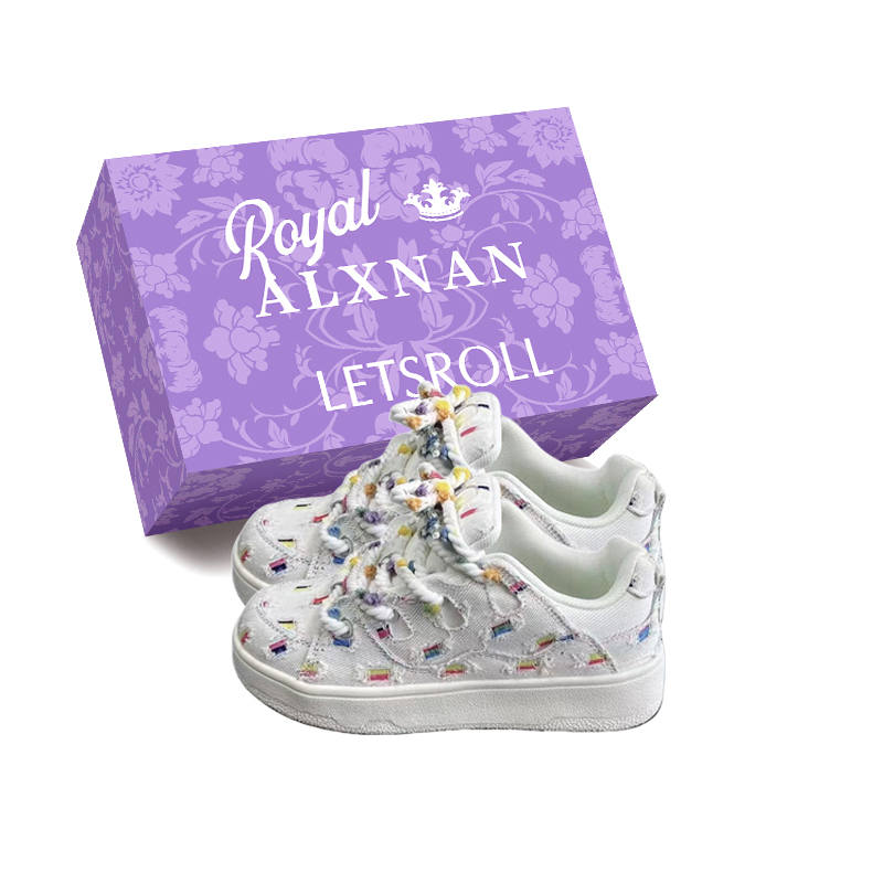 Alxnan Polyester Low top Skateboard Shoes Women's Rainbow