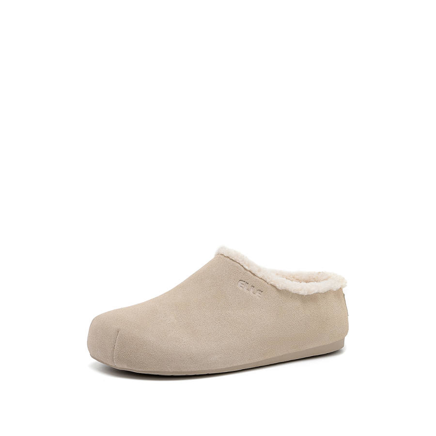 ELLE Vintage Fleece Lined, Slip on Cute And Adorable, Commute Versatile, Casual Fashion Fuzzy Closed Toe Slippers