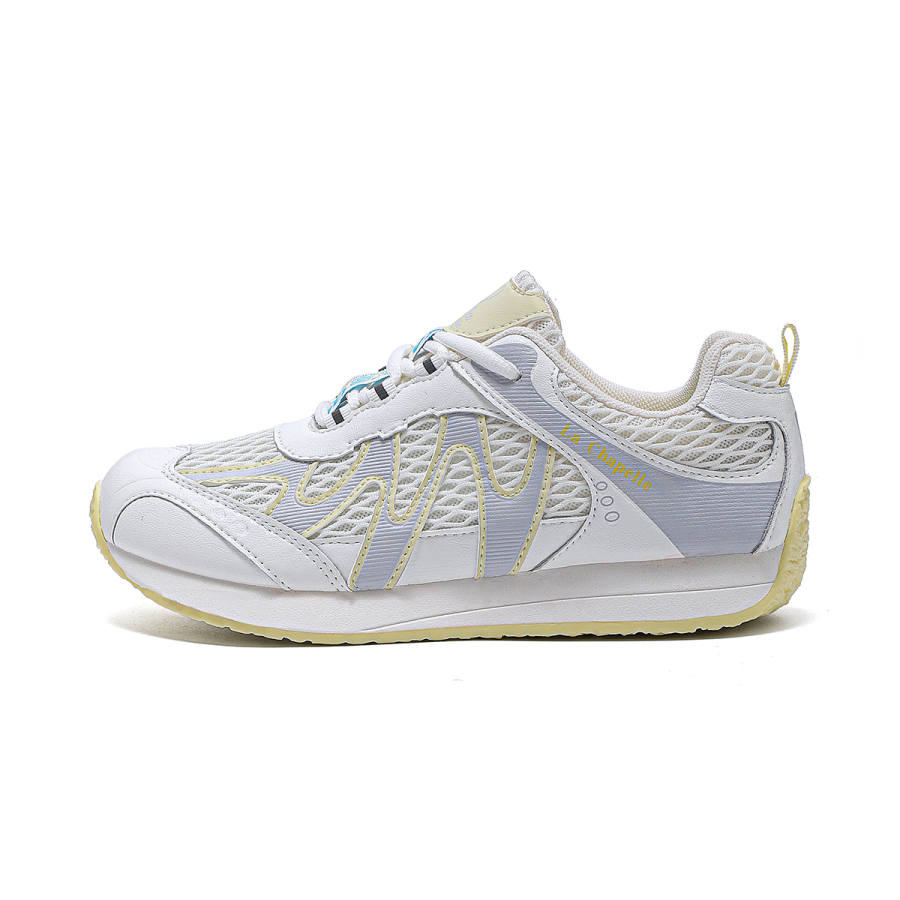 La Chapelle Synthetic Leather Low top Casual Shoes Women's Beige Yellow