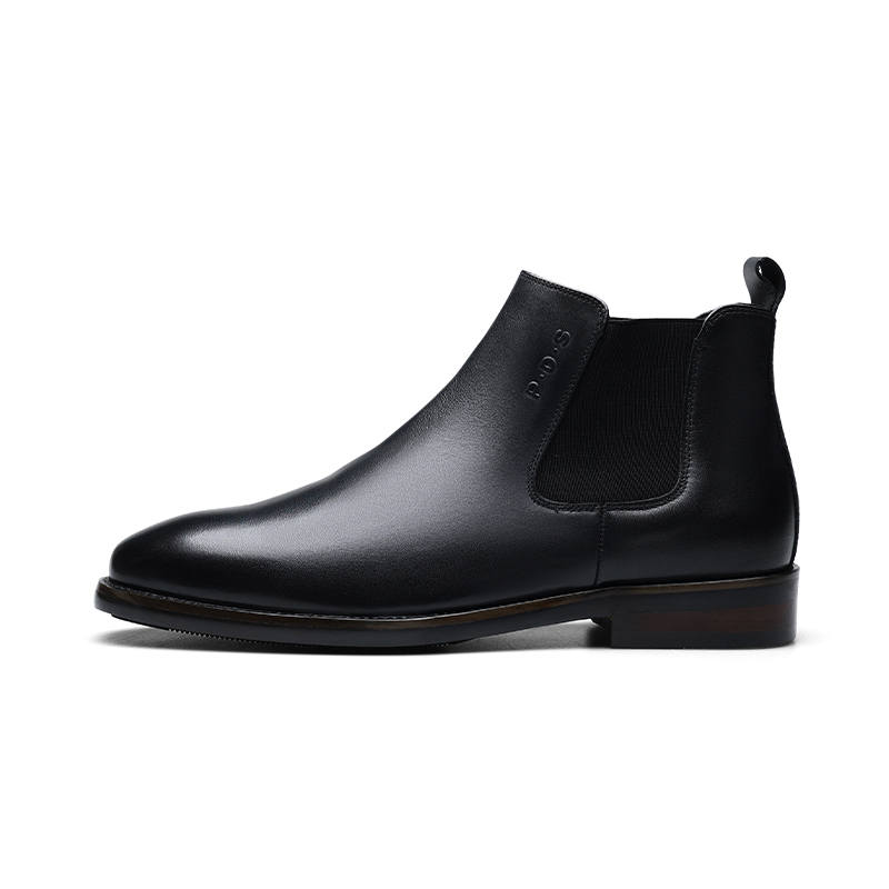 PARDASAUL Top Grain Cow Leather Commute Versatile, Fashion Minimalist Style, Fleece Lined, Trendy Short Chelsea Boots