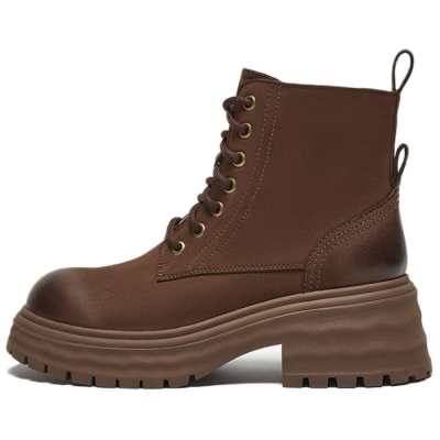BASTO Cow Leather Short Combat Boots Women's